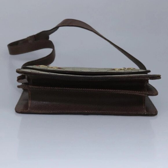 GUCCI GG Supreme Web Sherry Line Shoulder Bag PVC Leather Beige Gold - Picture 5 of 16
